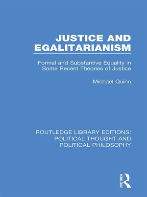 cover image of Justice and Egalitarianism